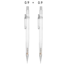 Transparent Mechanical Pencil Set 0.3, 0.5, 0.7 0.9mm with HB Lead Refills for Sketching Art Drawing Painting Automatic Pencils