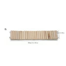 Hamster Habitat Accessories Multiple Size Wooden Bridge Cage Hamster Bendable Fence for Small Animals Climbing