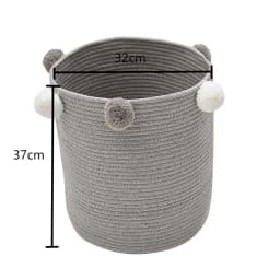 【Lifeideas】Cotton Woven Clothes Storage Basket Laundry Basket Foldable Dirty Clothes Sundries Toys Storages Organizer