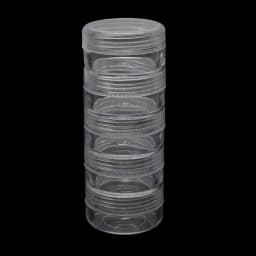1 Set 5 Layer Cylinder Stackable Bead Containers Plastic Round Clear Storage Jar Box for Beads Buttons Crafts Small Item