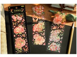 3 Sheets/pack Laser Bronzing PET Hot Stamping Jellyfish Cute Bear Dog Florals Transparent Decorative Stickers