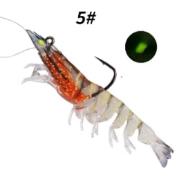 1PCS/5PCS/6PCS 12g 9cm 6 Colors Artificial PVC Shrimp Soft Fishing Lure Luminous Bait For Fishing Activity Lure with Hook
