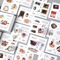 50sheets/book Retro Ins Soft Time Die Cutting Mini Sticker Notebook Journal Photocard Sticker DIY Material Aesthetic Stationery