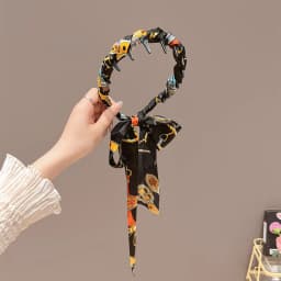 Coffee Polka Dot Ribbon Headband For Women - High Skull Top Hair Bands Face Washing Hairband Elegant Ponytail Hair Accessory