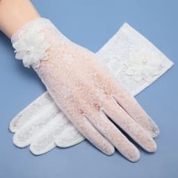Women's Summer UV Resistant Ice Thin Driving and Cycling Touch Screen Anti Slip Breathable Short Sunscreen Lace Gloves