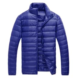 Schinteon Men Ultralight White Duck Down Jacket Thin Stand Collar Solid Color Simple Autumn Outwear