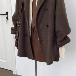 Short Double Sided Wool Coat Women's Loose Korean Woolen Suit Coats for Women Clothing Female New in Outwear Spring