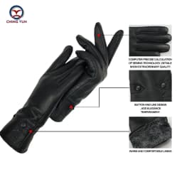 Women's Winter Leather Gloves Soft Lined High-Quality Deer Skin Touch Fastening Design Outdoor Warm Windproof Mittens