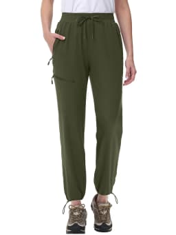 TACVASEN Womens Quick Dry Adjustable Ankle Hiking Pants UPF50+ Water Resistant Stretch Cargo Trousers 4 Pockets Athletic Pants