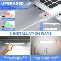 Wireless LED Night Light Motion Sensor USB Rechargeable Strip For Bedroom Kitchen Cabinet Lamp Remote Control Lighting