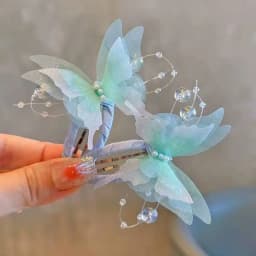 2Pcs/Set Children's Beautiful Gradient Butterfly BB Hair Clips Butterfly Wings Princess Hairs Accessories Girl Not Hurt Hairpins