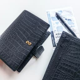 Genuine Leather A6 Personal Notebook Diary Planner Croc Grain 26mm Rings Journal Stationery Notepad Agenda Organizer Big Pocket