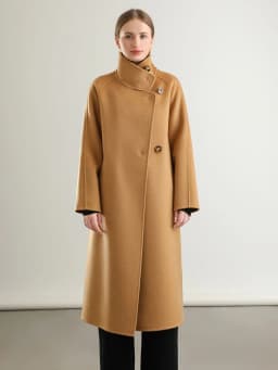 Pure Wool Trench Coat 100% Woolen Overcoat Dense Fabric New Women Turn-down Collar Handmade Long Coat Winter Jacket #20