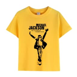 Kids Michael Jackson Rock N Roll T-Shirt Children's Fashion Crew Neck Top Summer Casual Clothes for Baby Boys/Girls