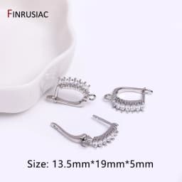 Earring Making Supplies Gold Plated Zircon Earwire Earring Hooks DIY Women Earring Jewelry Making Accessories Wholesale