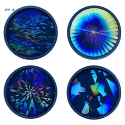Holographic Coaster Molds for Epoxy Resin DIY Light and Shadow Christmas Snowflake Cup Mat Silicone Mold Storage Tray