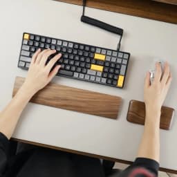 Walnut Wood Palm Rest Custom Soild Wood Mouse Rest Mechanical Keyboard Wrist Rest Accessories AntiSlip Stickers WoodenPalm Stree