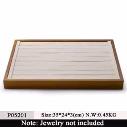 Oirlv Multi-function Wood Flat Jewelry Tray Stackable Jewelry Drawer Organizer Bracelet/Watch/Earrings Showcase Jewelry Holder