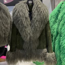 YOLOAgain Real Mongolia Sheep Fur Collar Real Leather Jacket Coat Women