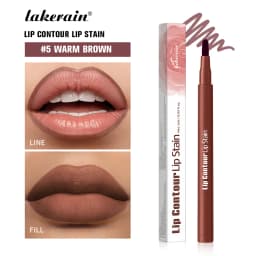 Lakerain Lip Contour Lip Stain Pen Smudge-proof Non-stick Cup Moisturizing Lip Makeup Cosmetic 2-in-1 Lip Stain & Liner