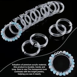 5mm 5Pcs Beaded Bracelet Display Stand Clear Acrylic Jewelry Holder Transparent Round Bangle Rack Organizer Display Shelves