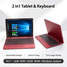 Detachable 10.1' Windows RE101 Laptop Tablet, Intel X5-Z8350, 2GB DDR 32GB ROM HD IPS Screen Dual Camera, HDMI-Compatible