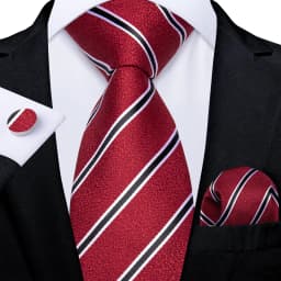 New Formal Ties Classic Blue Striped Necktie Handkerchief Cufflinks Gift For Men Wedding Tie Cravate Gravatas