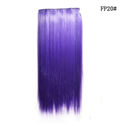 24 Inch Synthetic One Piece 5 Clips In Hair Extensions Long Straight High Temperature Fiber Colorful Hairpiece for Women