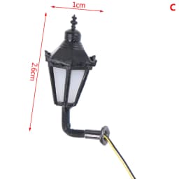 1:87 Scale Model Warm White LED Street Lamp Posts, Dollhouse Ceiling Decor; Miniature Wall Lighting