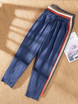 Women Spring Summer Pants Cotton Solid Elastic Waist Candy Colors Harem Trousers Casual Female Pants