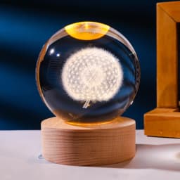 3D Crystal Lights Lamp Glowing Planetary Galaxy Night Light Crystal Ball Night Lights Bedside Light Home Decor Christmas Gift