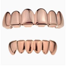 Gold Silver Plated Hiphop Teeth Grillz Top Bottom Set with Vampire Tooth Design for Party Streetwear Cool Dental Accessory
