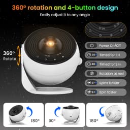 PRO Upgrade HD 360° Rotatable Starry Sky Galaxy Projector , Timer Funtion Adjustable Focal Length Planetarium 13 IN 1 Night Light for Bedroom Gift