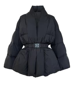 [EAM] Black Belted Big Size Keep Warm Cotton-padded Coat Long Sleeve Women Parkas Fashion Tide New Autumn Winter 2026 2Z2885