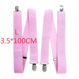 3.5 cm Wide Solid Color No Cross Suspenders Men 4 Strong Clips Women Suspender For wedding Party Trouser Braces