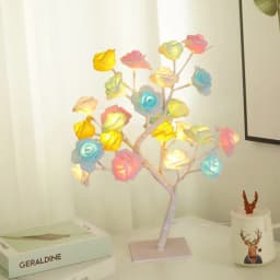 1PC 24 LED USB Rose Desk Lamp, Tree Lamp, Bedside Night Light, Give To Girlfriend, Mother's Day, Birthday Gift!
