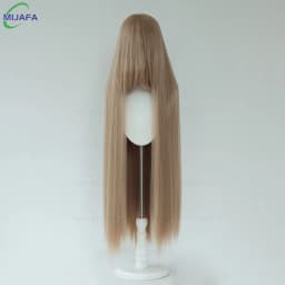 Very High Quality 600g 68 Colors 40 Inch 100cm Long Straight Cosplay Wig With Bangs Heat Resistant Hair Anime Wigs + Wig Cap