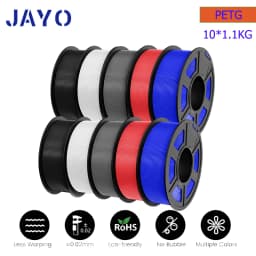JAYO 10 Rolls PETG Filament 175mm 3D Printing No Bubbles No Drawing Smooth Multiple Colors Optional for 3D Printing 1.1kg/1roll