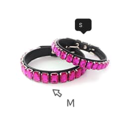 Bling Rhinestone Dog Collars Pet PU Leather Glass Crystal Diamond Puppy Pet Collar Pink Blue Collars Leashes for Dog Accessories