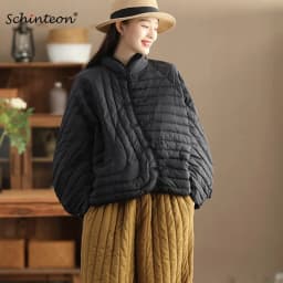 Schinteon Women Ultralight White Duck Down Jacket Over Size Loose Casual Autumn Winter Outwear Vintage Coat 2026 New