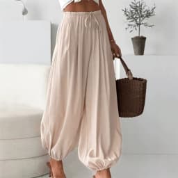 New 2026 Women's Autumn Loose Drawstring Wide Leg Long Lantern Pants Vintage Draped Fashion Casual Women's Harem Pants