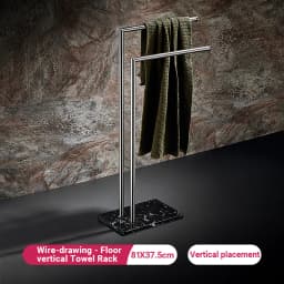 Floor Standing Marble Stone Base Luxury Hotel Towel Rack Holder Towel Storage Shelf Brush Gold Towel Bar FR1052