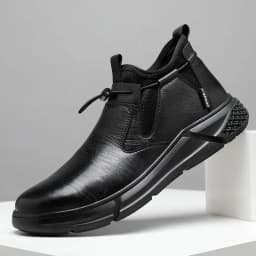 Black Leather Men Waterproof Shoes Work Safety Shoes Steel Toe Men Sneakers Wear-resistant Indestructible Construction Man Boot
