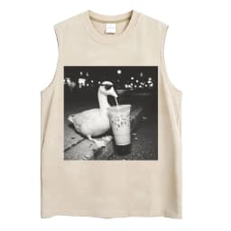 Washed Funny Goose Tank Tops Mess with The Honk You Get The Bonk Graphic T Shirts Vintage Unisex Loose Cotton Sleeveless Vests