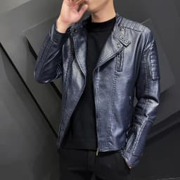 Suit Vintage Plus Velvet PU Leather Jacket Casual Blazer Men's Slim Fit Leather Jacket Streetwear Man Outerwear Leather Jackets