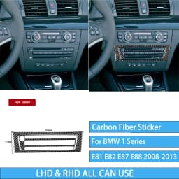 For BMW E81 E82 E87 E88 1 Series Interior Accessories 2008-2013 Gear Shift Knob Dashboard AC Outlet Carbon Fiber Cover Stickers
