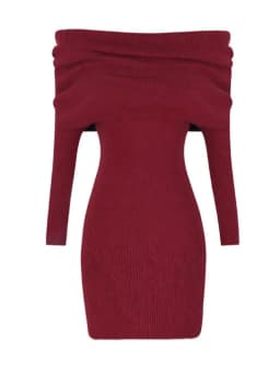 Off Shoulder Slim Waist Tunic Solid Dresses Slash Neck Long Sleeve Fashion Y2k Aesthetic Vestidos Women Sweet Elegant Chic Dress