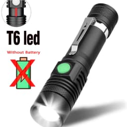 Aluminum Alloy White Laser Powerful LEP Flashlight 18650 or 21700 Battery Zoom Torch Light Lamp with Tail Rope Power Indicator