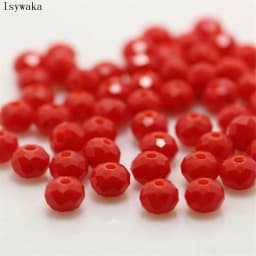 Isywaka Solid Army Green Colors 4*6mm 50pcs Rondelle Austria Faceted Crystal Glass Beads Loose Spacer Round Beads Jewelry Making