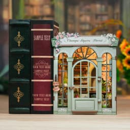 Cutebee DIY Miniature House Book Nook Bookshelf Insert Dollhouse Model Street Shop Series Wooden Bookshelf Toys Birthday Gifts